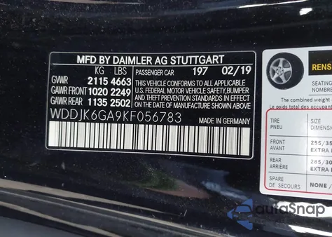 2019 Mercedes-Benz Sl 450 z USA, uszkodzony, nr VIN WDDJK6GA9KF056783